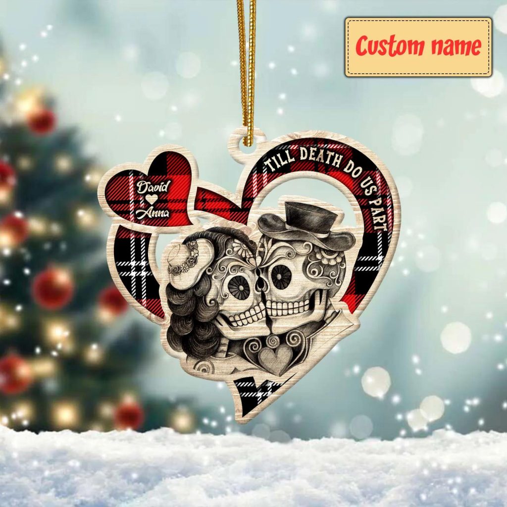 Till Death Do Us Part Tattoo Skull Custom Ornament – Skull & Viking ...