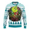Miami Dolphins Grinch Hug Ugly Christmas Sweater, Grinch Xmas Sweater