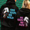 She Keeps Me Wild He Keeps Me Safe Horse Matching Hoodies For Couple