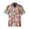 Floral Pattern Personalized Hawaiian Shirt, Custom Hawaiian Shirts With Face