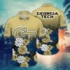 Georgia Tech Yellow Jackets NCAA Flower Aloha Hawaiian Shirt 13, NCAA Hawaiian Shirt
