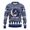 Atlanta Braves Grateful Dead Ugly Christmas Sweater, MLB Christmas Sweater