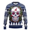 Cleveland Indians Skull Flower Ugly Christmas Sweater, MLB Christmas Sweater