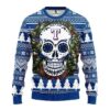 Texas Rangers Skull Flower Ugly Christmas Sweater, MLB Christmas Sweater