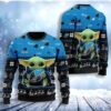 Carolina Panthers Baby Yoda Ugly Christmas Sweater, NFL Christmas Sweater