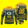 Custom Name Number Logo Green Bay Packers Ugly Christmas Sweater, NFL Christmas Sweater