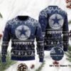 Dallas Cowboys Santa Claus In The Moon Ugly Christmas Sweater, NFL Christmas Sweater