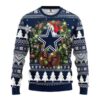 Dallas Cowboys Santa Hat Ugly Christmas Sweater, NFL Christmas Sweater
