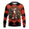 Funny Reindeer Pug Dog Cincinnati Bengals Ugly Christmas Sweater, NFL Christmas Sweater