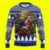 Groot Hug New York Giants Ugly Christmas Sweater, NFL Christmas Sweater