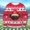 Kansas City Chiefs Skull Ugly Christmas Sweater, NFL Christmas Sweater