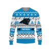Merry Christmas Snow Pattern Funny Cute Carolina Panthers Ugly Christmas Sweater, NFL Christmas Sweater