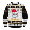 Pittsburgh Steelers Big Logo Santa Hat Nfl Ugly Christmas Sweater, NFL Christmas Sweater
