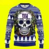 Skull Flower New York Giants Ugly Christmas Sweater, NFL Christmas Sweater