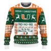 Miami Hurricanes Merry Christmas Ugly Christmas Sweater, NCAA Christmas Sweater