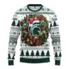 Michigan State Spartans Santa Hat Ugly Christmas Sweater, NCAA Christmas Sweater