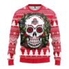 Ohio State Buckeyes Skull Flower Ugly Ugly Christmas Sweater, NCAA Christmas Sweater