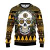 Boston Bruins Skull Flower Ugly Christmas Sweater, NHL Christmas Sweater