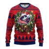 Columbus Blue Jackets Santa Hat Ugly Christmas Sweater, NHL Christmas Sweater