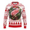 Detroit Red Wings Santa Hat Ugly Christmas Sweater, NHL Christmas Sweater
