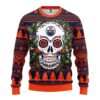 Edmonton Oilers Skull Flower Ugly Christmas Sweater, NHL Christmas Sweater