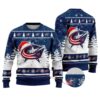 NHL Columbus Blue Jackets Santa Hat Ugly Christmas Sweater, NHL Christmas Sweater