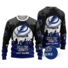 NHL Tampa Bay Lightning Personalized Name Ugly Christmas Sweater, NHL Christmas Sweater