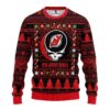 New Jersey Devils Grateful Dead Ugly Christmas Sweater, NHL Christmas Sweater