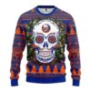New York Islanders Skull Flower Ugly Christmas Sweater, NHL Christmas Sweater