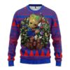 New York Rangers Groot Hug Ugly Christmas Sweater, NHL Christmas Sweater
