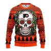 Philadelphia Flyers Skull Flower Ugly Christmas Sweater, NHL Christmas Sweater