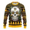 Pittsburgh Penguins Skull Flower Ugly Christmas Sweater, NHL Christmas Sweater