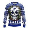 St. Louis Blues Skull Flower Ugly Christmas Sweater, NHL Christmas Sweater