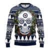 Winnipeg Jets Skull Flower Ugly Christmas Sweater, NHL Christmas Sweater