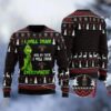 Grinch I Will Drink Jim Beam Everywhere Ugly Christmas Sweater, Grinch Holiday Sweater