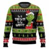 Grinch Is It Too Late To Be Good Ugly Sweater, Grinch Holiday Sweater