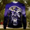 Baltimore Ravens Horror Movie Halloween Ugly Christmas Sweaters, NFL Chritsmas Sweater