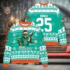 Miami Dolphins x Grinch Christmas Dr. Seuss How the Grinch Stole Christmas with Super Bowl Trophy Custom Ugly Christmas Sweater, NFL Chritsmas Sweater
