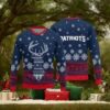New England Patriots Logo Knitted Reindeer Ugly Christmas Sweater, NFL Chritsmas Sweater