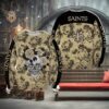 New Orleans Saints Skull And Rose Ugly Christmas Sweater, NFL Chritsmas Sweater