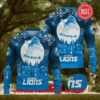 Nfl Detroit Lions Logo Snowflake Design Ugly Christmas Sweater, NFL Chritsmas Sweater
