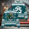 Philadelphia Eagles x Grinch Christmas Dr. Seuss How the Grinch Stole Christmas with Super Bowl Trophy Custom Ugly Christmas Sweater, NFL Chritsmas Sweater