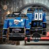 NBA Oklahoma City Thunder Custom Name Number Ugly Christmas Sweater, NBA Chritsmas Sweater