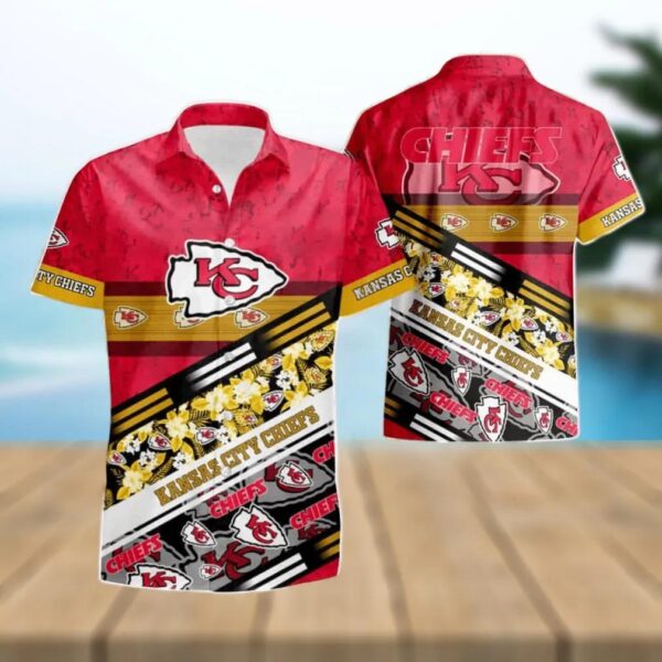 Kansas City Chiefs Logo Camo Pattern Hawaiian Shirt, NFL Hawaiian Shirt