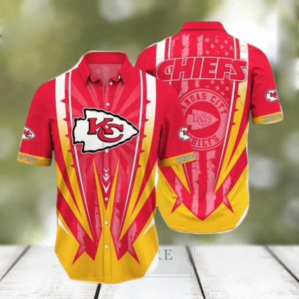 Kansas City Chiefs US Flag Aloha Hawaiian Shirt, NFL Hawaiian Shirt