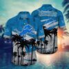 Detroit Lions Nfl Hawaii Shirt Graphic Tropical Pattern Short Sleeve Hot Summer, NFL Hawaiian Shirt