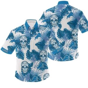 Nfl Detroit Lions Candy Skulls Gift For Fan Hawaiian Graphic Print Short Sleeve Hawaiian Shirt, NFL Hawaiian Shirt