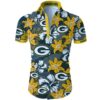 Green Bay Packers Hawaiian Shirt Tropical Flower, NFL Hawaiian Shirt