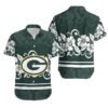 Green Bay Packers Hibiscus Flowers Logo Hawaiian Shirt, NFL Hawaiian Shirt