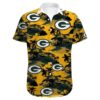 Green Bay Packers NFL Logo Pattern Hawaiian Shirt, NFL Hawaiian Shirt